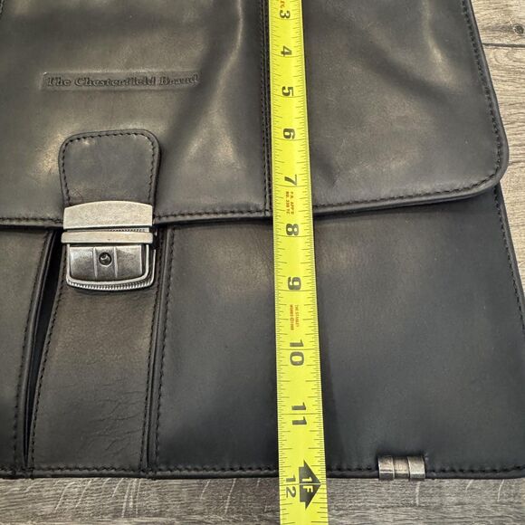 The Chesterfield Brand Joe Leather Briefcase 15.6 Laptop Bag Black Messenger - Picture 8 of 14